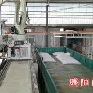 腻子粉自动装车机器人在企业代替人工装车