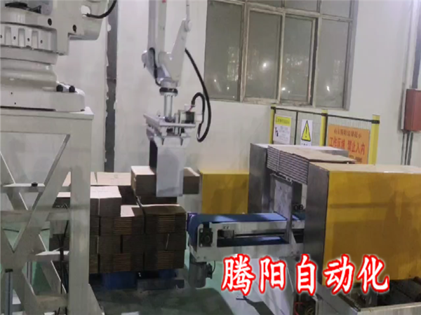 印刷纸箱厂使用码垛机器人代替人工码垛 